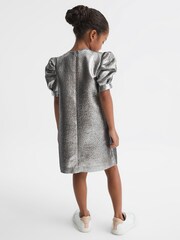 Reiss Silver Ellie Senior Metallic Shoulder Detail Dress - Image 5 of 6