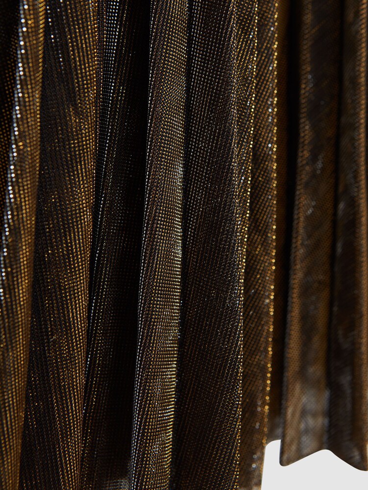 Reiss Gold/Black Alma 4-9 yrs Metallic Pleated Skirt - Image 5 of 5