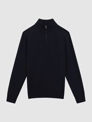 Reiss Navy Hero Funnel Neck Half Zip Jumper - Image 2 of 5