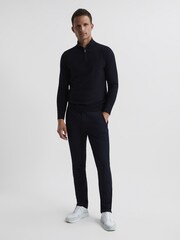 Reiss Navy Hero Funnel Neck Half Zip Jumper - Image 5 of 5