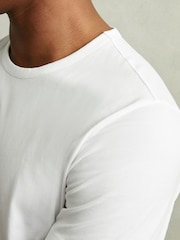 Reiss Optic White Melrose Cotton Crew Neck T-Shirt - Image 3 of 6