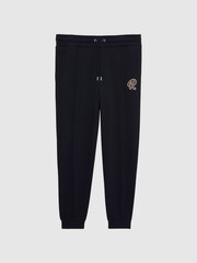 Reiss Navy Premier Logo Drawstring Loungewear Joggers - Image 2 of 5