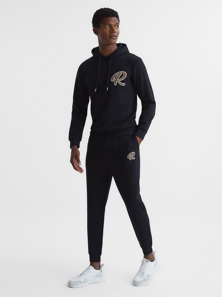 Reiss Navy Premier Logo Drawstring Loungewear Joggers - Image 3 of 5