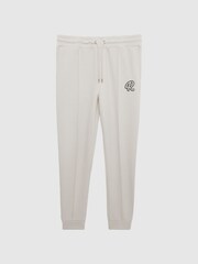 Reiss Off White Premier Logo Drawstring Loungewear Joggers - Image 2 of 6