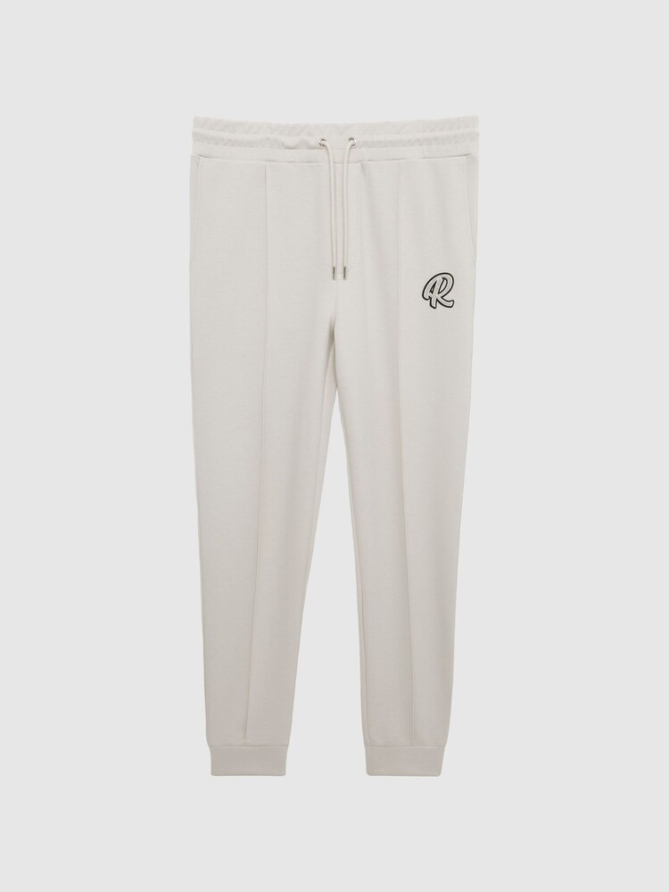Reiss Off White Premier Logo Drawstring Loungewear Joggers - Image 2 of 6