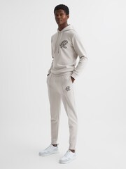 Reiss Off White Premier Logo Drawstring Loungewear Joggers - Image 3 of 6