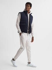 Reiss Off White Premier Logo Drawstring Loungewear Joggers - Image 6 of 6