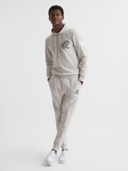 Reiss Off White Fabien R Logo Loungewear Hoodie - Image 3 of 6