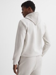 Reiss Off White Fabien R Logo Loungewear Hoodie - Image 5 of 6