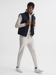 Reiss Off White Fabien R Logo Loungewear Hoodie - Image 6 of 6