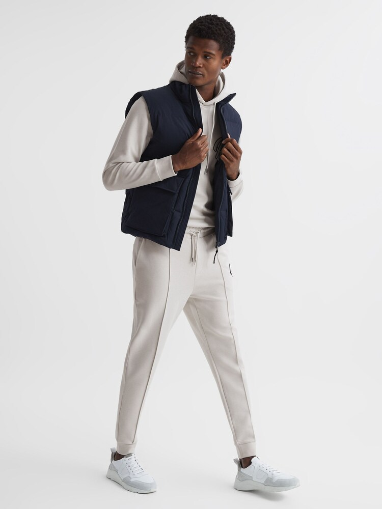 Reiss Off White Fabien R Logo Loungewear Hoodie - Image 6 of 6