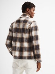 Reiss Brown Angelo Angelo Check Zip Overshirt - Image 5 of 7