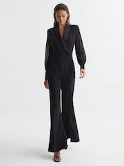 Reiss Black Lennon Petite Tuxedo Jumpsuit - Image 6 of 10