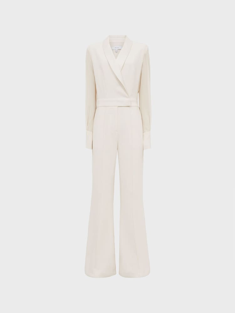 Reiss Ivory Lennon Petite Tuxedo Jumpsuit - Image 2 of 8