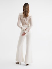 Reiss Ivory Lennon Petite Tuxedo Jumpsuit - Image 5 of 8