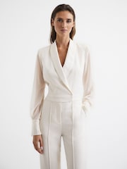 Reiss Ivory Lennon Petite Tuxedo Jumpsuit - Image 7 of 8