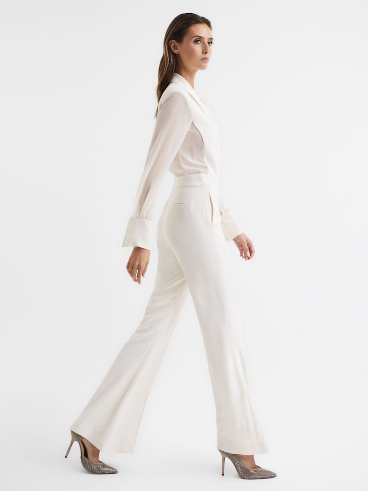 Reiss Ivory Lennon Tuxedo Jumpsuit - Image 1 of 3