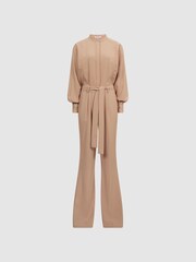 Reiss Nude Dania Petite Wide Leg Jumpsuit - Image 2 of 7