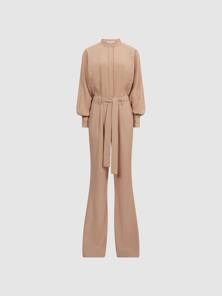 Reiss Nude Dania Petite Wide Leg Jumpsuit - Image 2 of 7