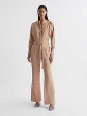Reiss Nude Dania Petite Wide Leg Jumpsuit - Image 3 of 7