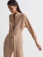 Reiss Nude Dania Petite Wide Leg Jumpsuit - Image 4 of 7