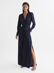 Reiss Navy Luka Embellished Jumpsuit - Image 6 of 7