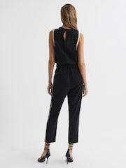 Reiss Black/White Tayla Side Stripe Jumpsuit - Image 5 of 6