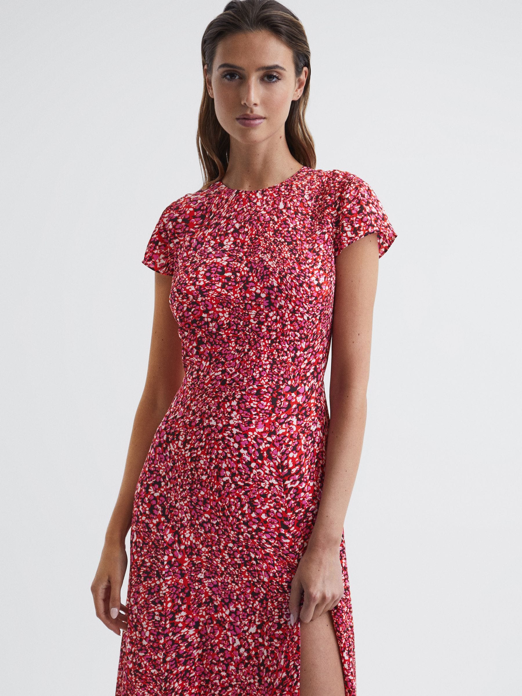 BNWT Women's REISS Pink “ DELPHINE “ One Shoulder Maxi Dress