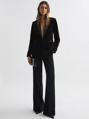 Reiss Black Opal Velvet Single Breasted Blazer - Image 3 of 7