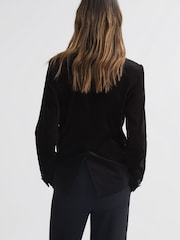 Reiss Black Opal Velvet Single Breasted Blazer - Image 5 of 7