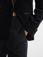 Reiss Black Opal Velvet Single Breasted Blazer - Image 7 of 7