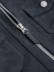 Reiss Airforce Blue Pike Suede Zip Through Jacket - Image 6 of 6