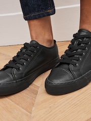 Black Wide Fit Forever Comfort® Patent Baseball Trainers - Image 2 of 6