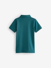 Blue Teal Short Sleeve Polo Shirt (3-16yrs) - Image 2 of 3
