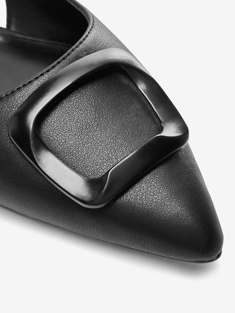 Black Forever Comfort® Buckle Detail Slingback Shoes - Image 4 of 4
