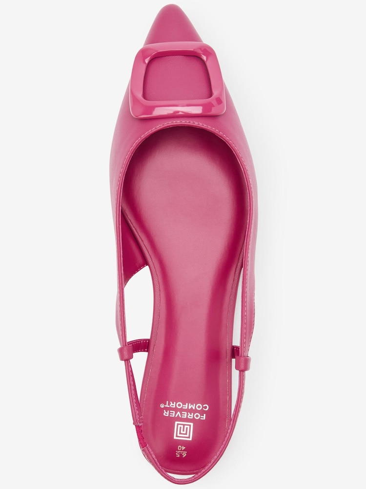 Różowy - Forever Comfort® Buckle Detail Slingback Shoes - Image 3 of 4