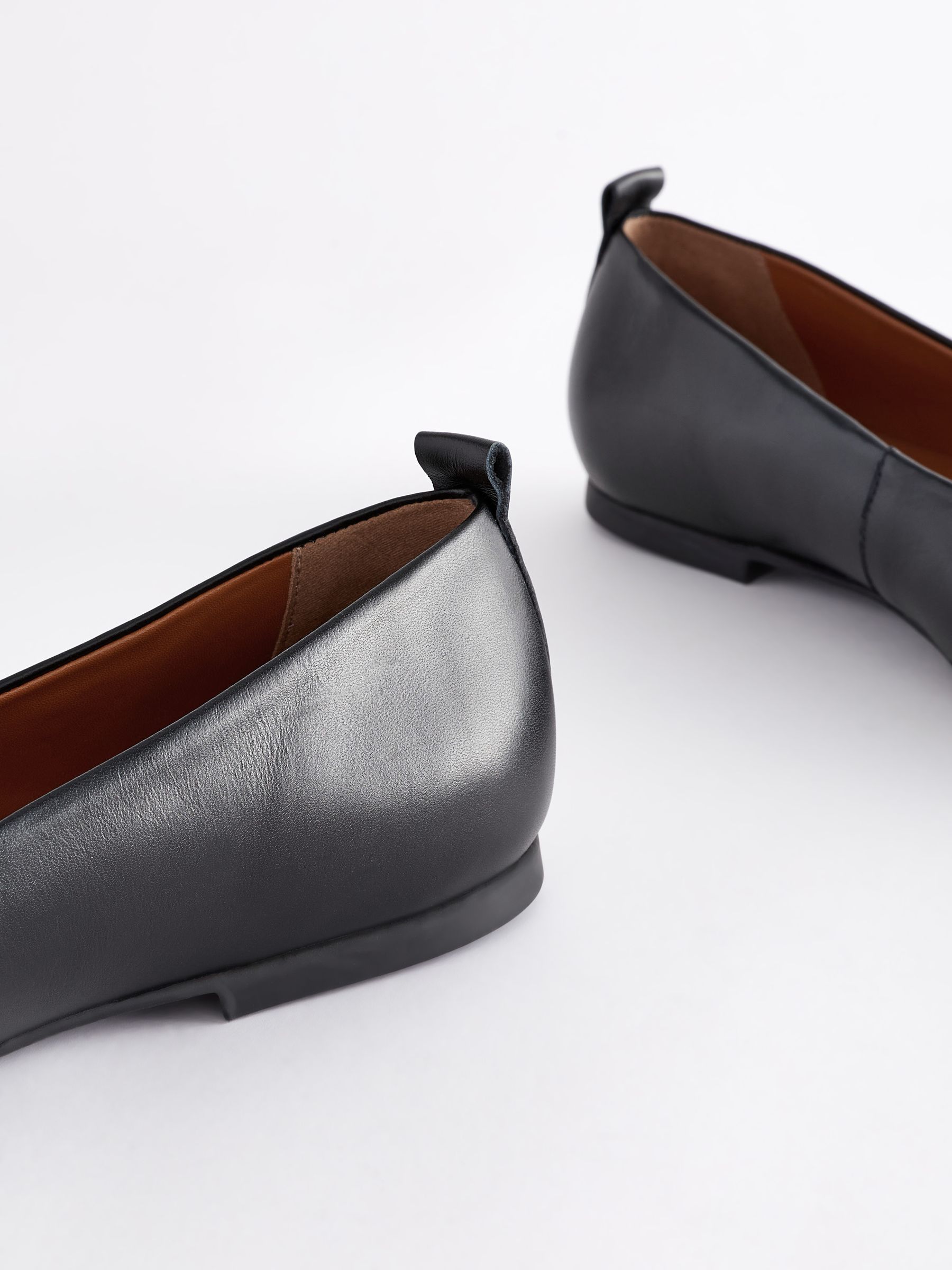 Buy Black Signature Leather Hi Cut Ballerina Shoes from Next Luxembourg
