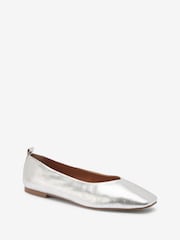 Silver Signature Leather Hi Cut Ballerina Shoes - Image 5 of 7