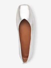 Silver Signature Leather Hi Cut Ballerina Shoes - Image 6 of 7