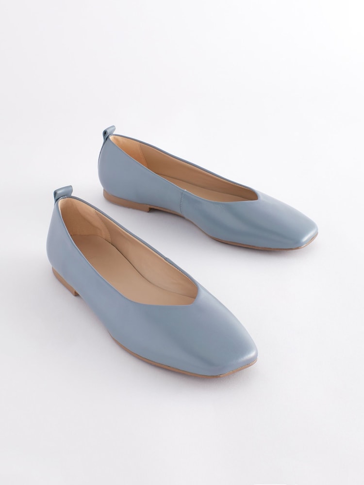 Blue Signature Leather Hi Cut Ballerina Shoes - Image 3 of 7