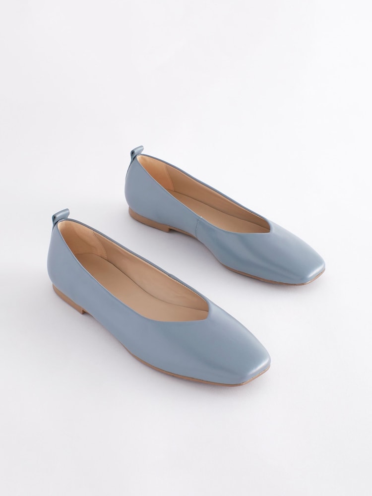 Blue Signature Leather Hi Cut Ballerina Shoes - Image 5 of 7