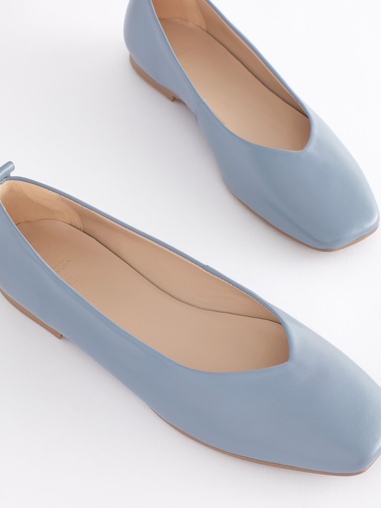 Blue Signature Leather Hi Cut Ballerina Shoes - Image 6 of 7