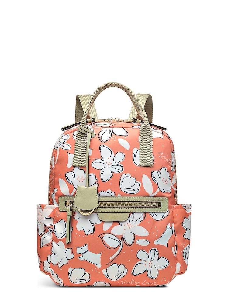 Radley London Orange Maple Cross Thrift Floral Backpack - Image 1 of 4