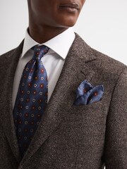 Reiss Indigo Sun Floral Medallion Silk Tie - Image 3 of 5