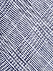 Reiss Airforce Blue Neptune Prince of Wales Check Linen Tie - Image 5 of 5