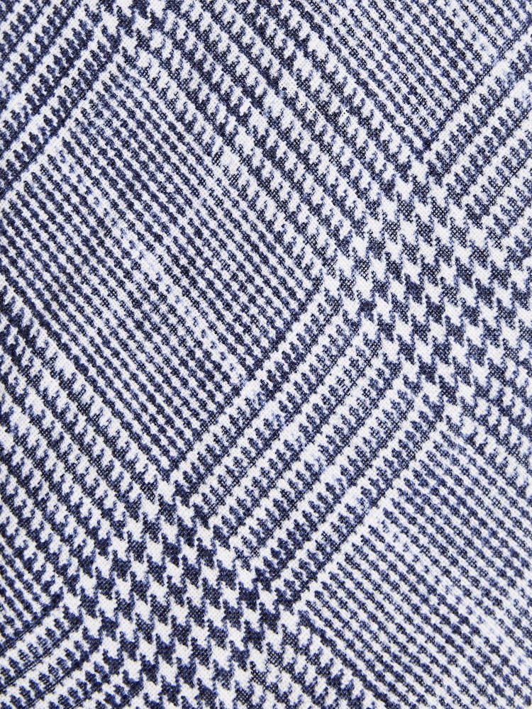 Reiss Airforce Blue Neptune Prince of Wales Check Linen Tie - Image 5 of 5