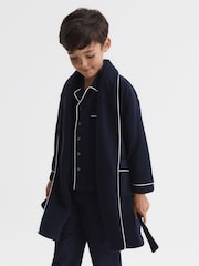 Reiss Snuggle Piped Fleece Nightwear Dressing Gown - صورة 1 من 7