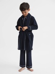 Reiss Snuggle Piped Fleece Nightwear Dressing Gown - صورة 3 من 7