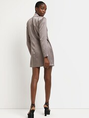River Island Gold Metallic Soft Blazer Dress - Image 2 of 4