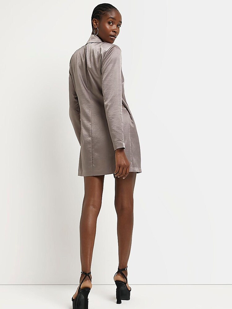 River Island Gold Metallic Soft Blazer Dress - Image 2 of 4